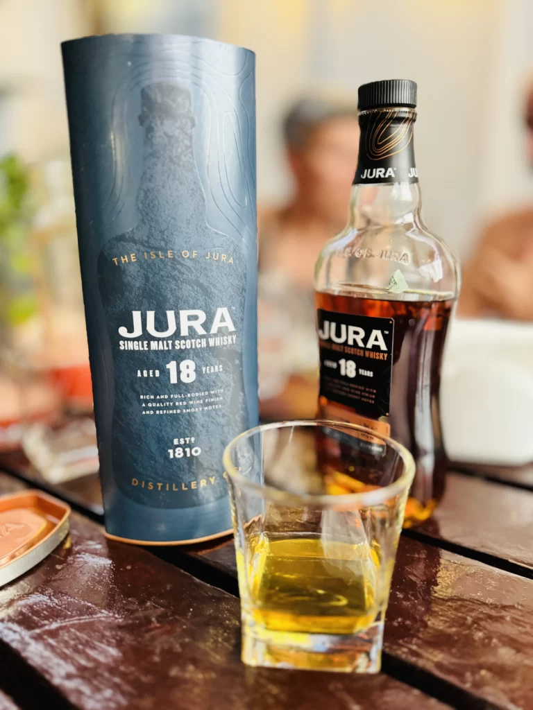 18 year old Jura whiskey that was gifted by our friend to see us on our way