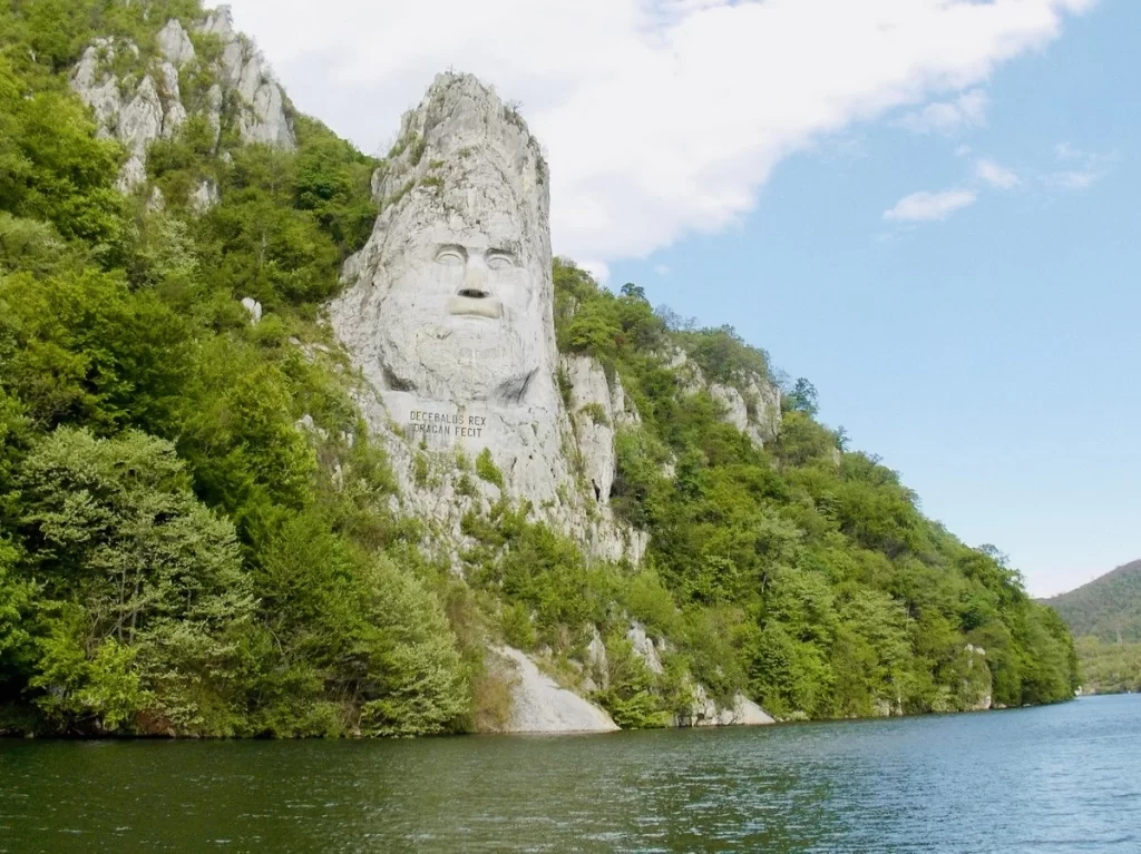 The rock sculpture of Decebalus is a colossal carving of the face of Decebalus,the last king of Dacia