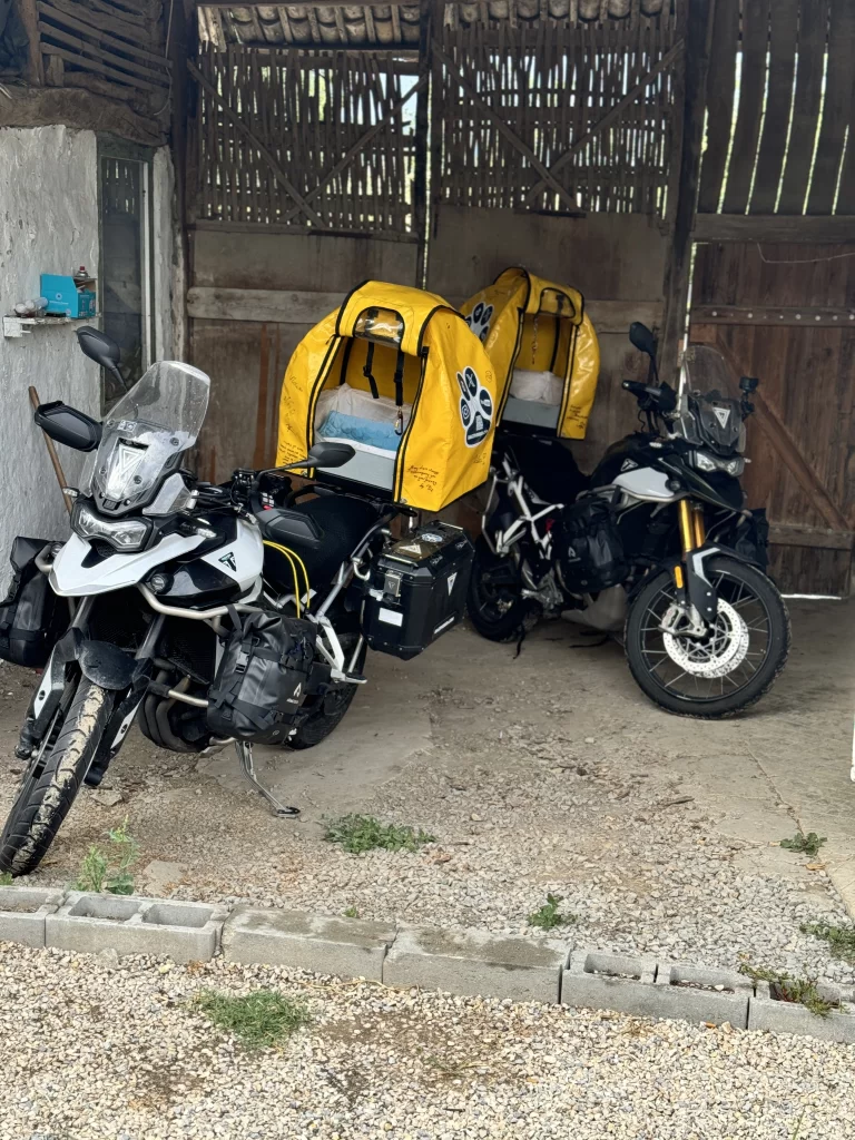 We had our own secure private parking for our motorcycles at the Serendipity Cottage in Bulgaria