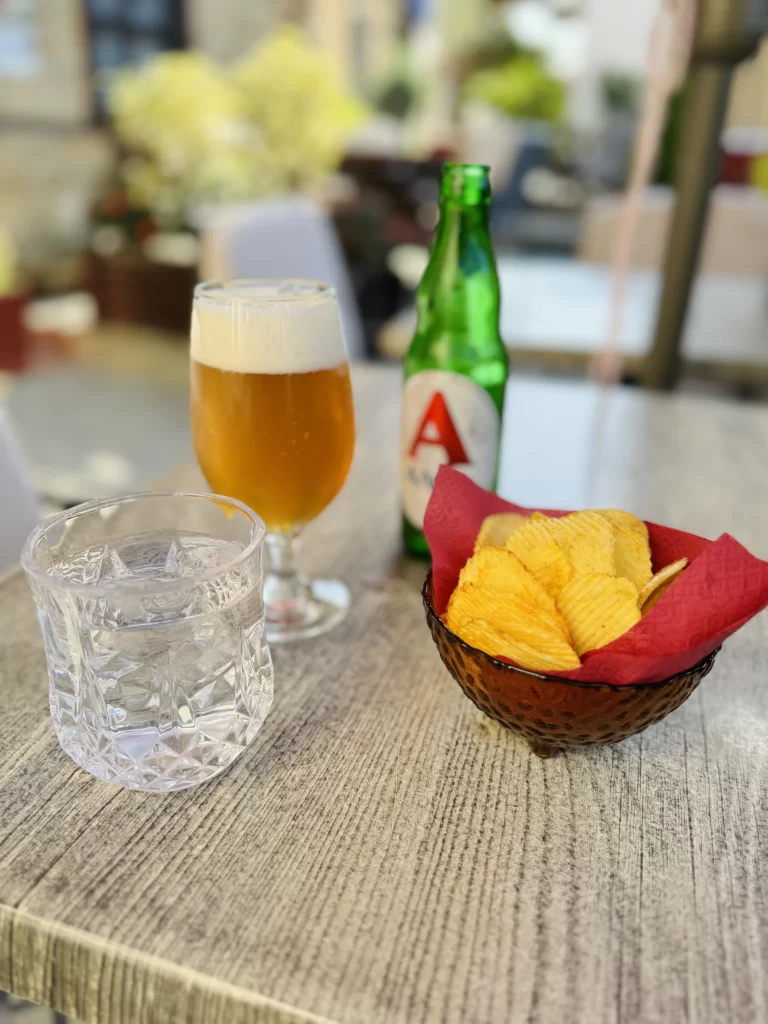 Snacks served with beer in Greece