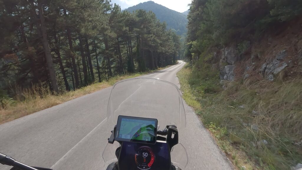 Mount Olympus from a motorcycle.