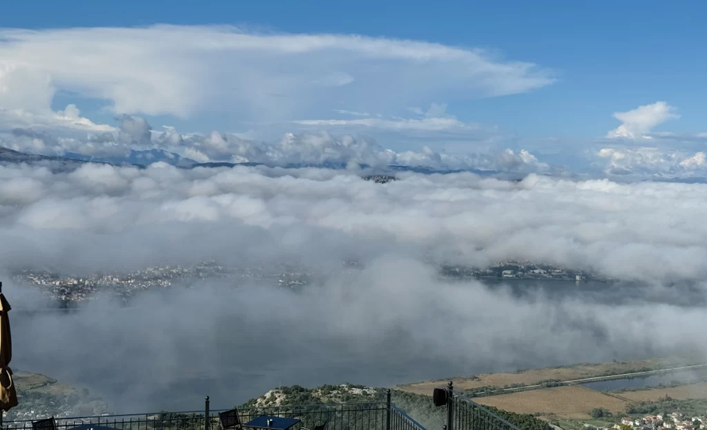 The scenery from the View hotel in Ioannina in the morning