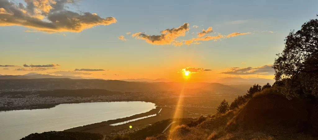 The sunset from the View hotel in Ioannina