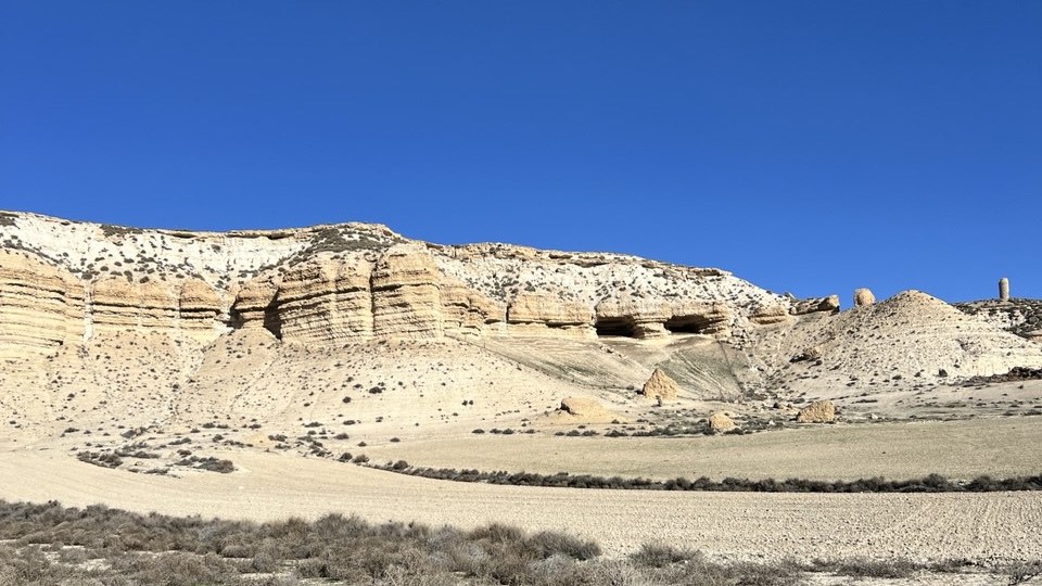 The desert looking scene of the cave house area.